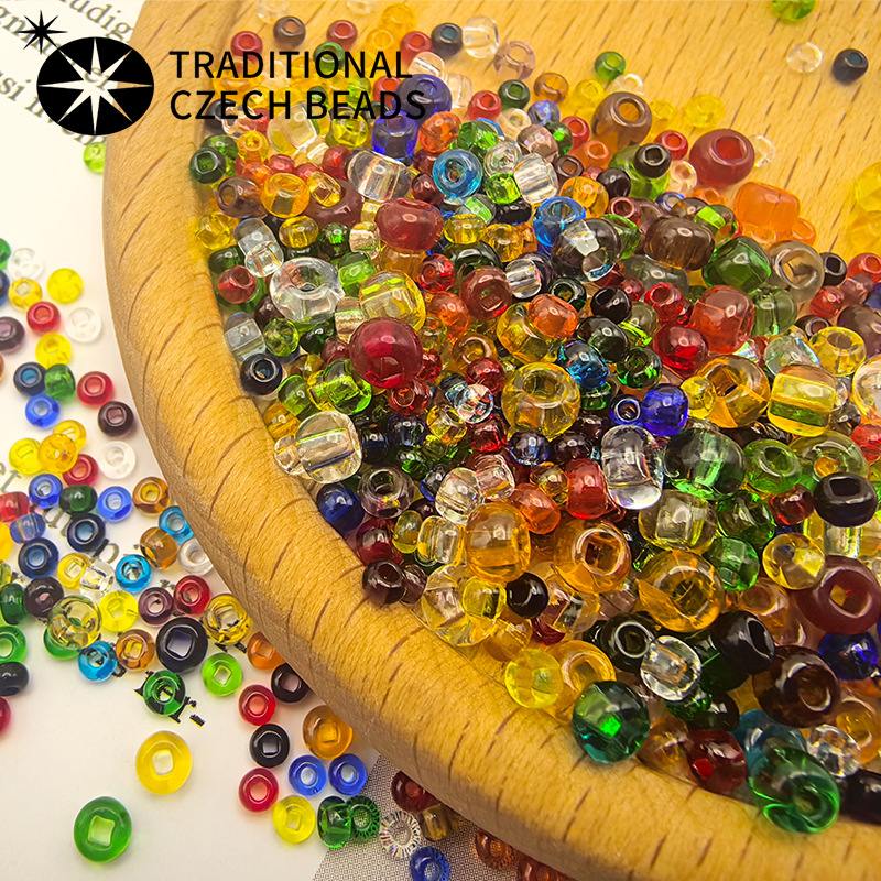 Checo Baosha importación de perlas de arroz transparentes multicolores hechas a mano DIY accesorios de brazalete perlas de vidrio sueltas