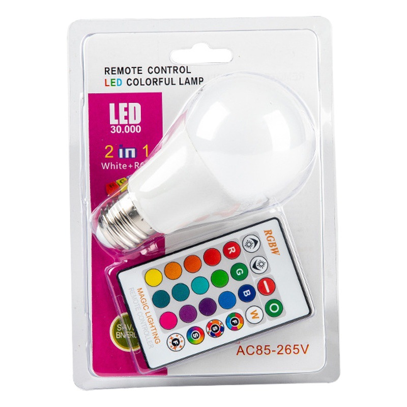 Bombilla de control remoto inteligente inalámbrico LED Bombilla de control remoto rgbw RGB lámpara de control remoto oscurecimiento bombilla con memoria