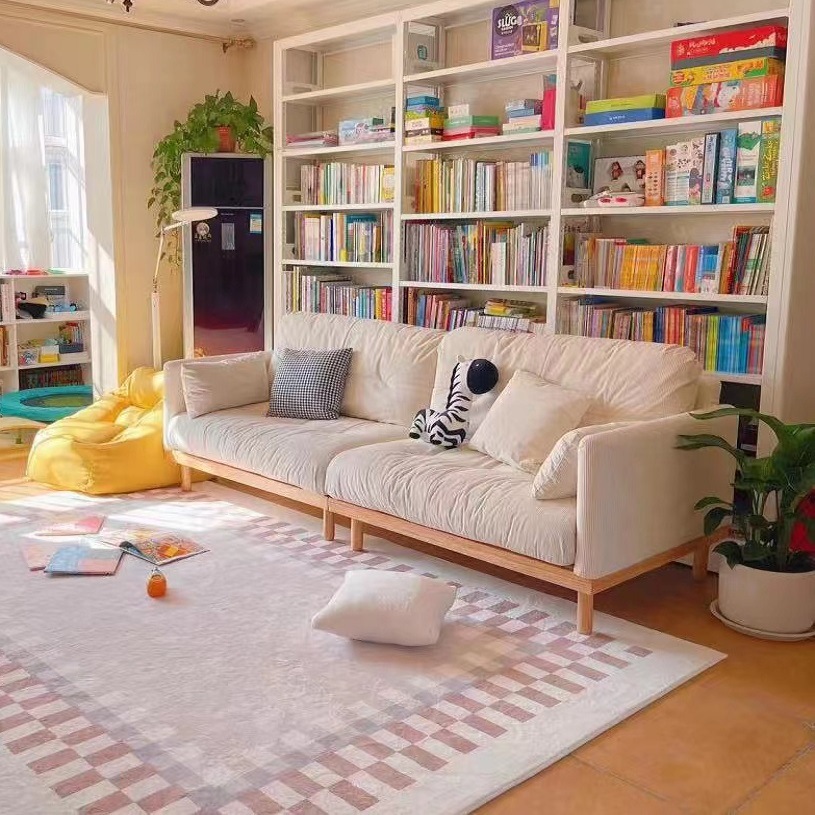 Carpet made of faux fur for living room for home use