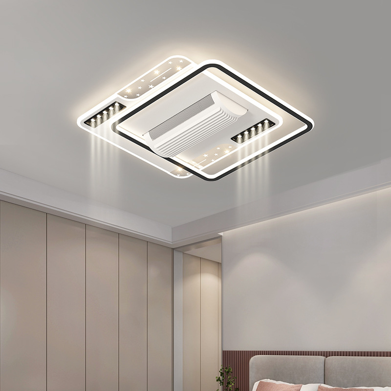 Lámpara de techo con ventilador sin aspas de espectro completo LED para salas de estar y dormitorios grandes, accesorios de iluminación de Zhongshan, luz principal de decoración del hogar minimalista y moderna