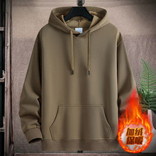 秋冬季宽松潮流连帽加绒加厚卫衣男春秋青少年高中学生帽衫外套潮