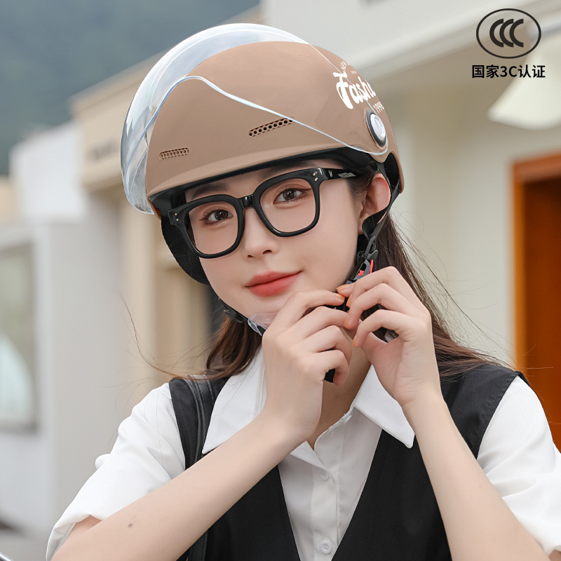 3C certified electric vehicle helmet, men's and women's four season universal motorcycle helmet, summer national standard half helmet, electric scooter safety helmet