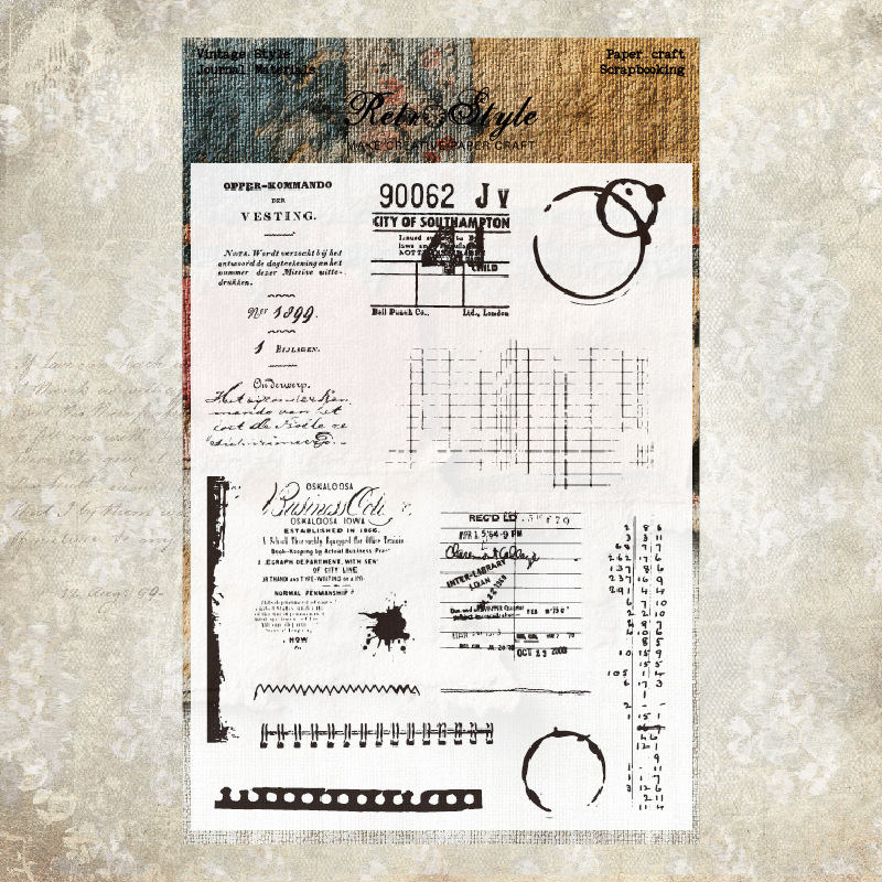 Cuentas de mano transparente sello de silicona fondo retro sello básico DIY decoración cuentas de mano sello de goma hongos papel manuscrito image 4