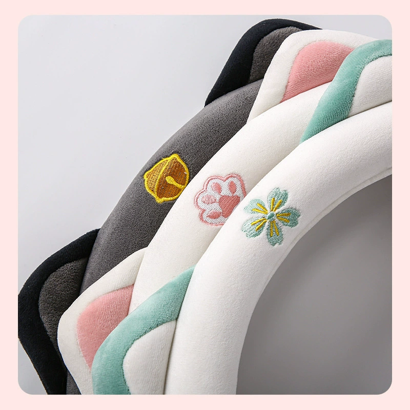 Чехол на руль автомобиля зимняя плюшевая ручка крышка теплая ручка сердце девушки милый чехол на ручку мультфильм Сладкий кот какао