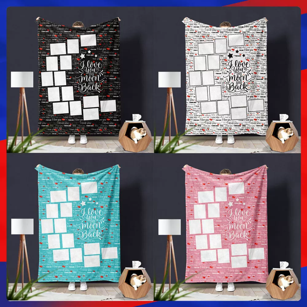 Термотрансферное одеяло Jiugongge Одеяло с фланелевым принтом Теплое маленькое одеяло Трансграничное одеяло Love Moon