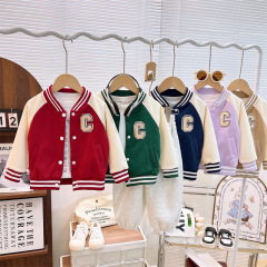 儿童棒球服春季新款男童休闲外套女童开衫春装宝宝衣服童装批发