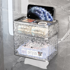 ペーパータオルボックス、トイレットペーパーボックス、穴あけ不要のペーパータオル収納ボックス、ティッシュボックス、トイレ壁掛けロールペーパーボックス