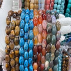 10 × 20 ミリメートル天然石瑪瑙ライスビーズルースビーズ DIY ブレスレットネックレスジュエリーアクセサリー半完成ビーズ卸売