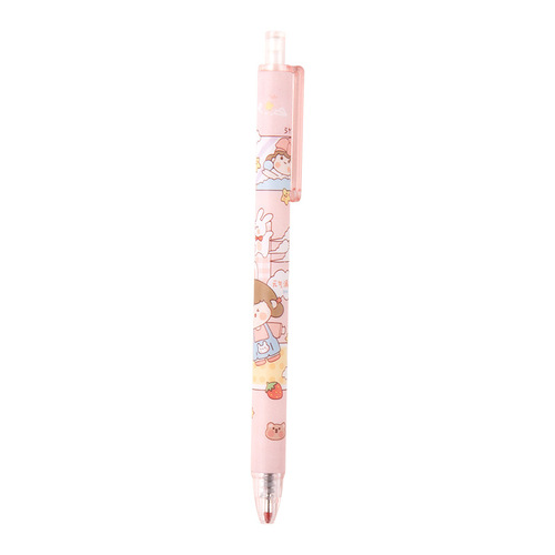 Press gel pen cute creative 0.5 press type high-faced Korean cute girl heart fairy air brush writing pen stationery