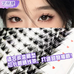 32排大容量狐系睫毛書斜飛款L型輕歐款單簇分段狐狸眼假睫毛