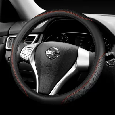 Nissan Sylphy Classic Steering Wheel – Steering wheel cover - exclusively-for-all-x-trail-models-black-with-red-lines-see-details