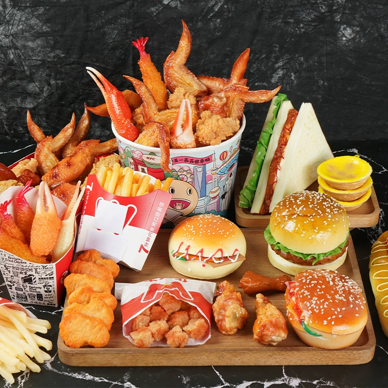Simulation Food Model Shooting Pruder KFC Snack Package Great Burger Big Potato Oliang Chicken Leg Model