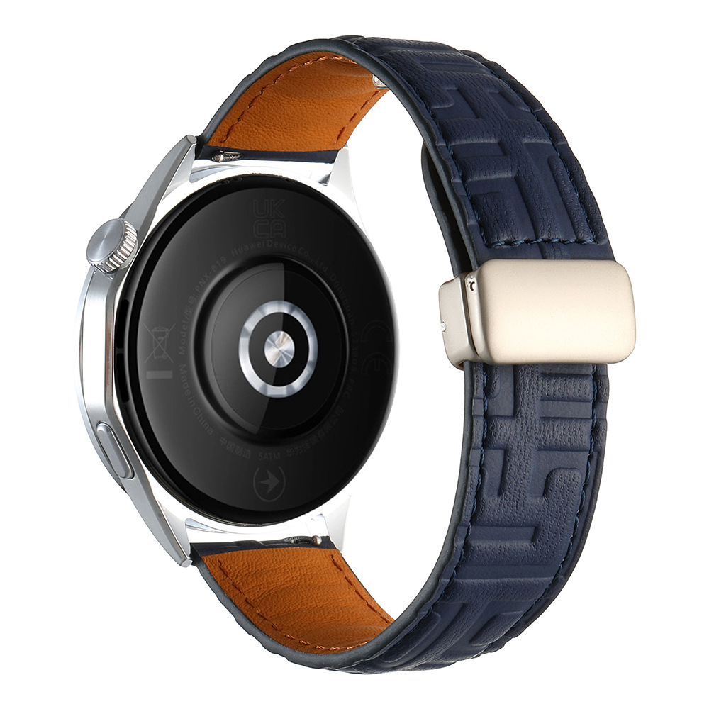 38g Weight Watch Strap Classification Pu Leather Material Solid Color Pattern Retro Style Retro Solid Color Watch Strap 8
