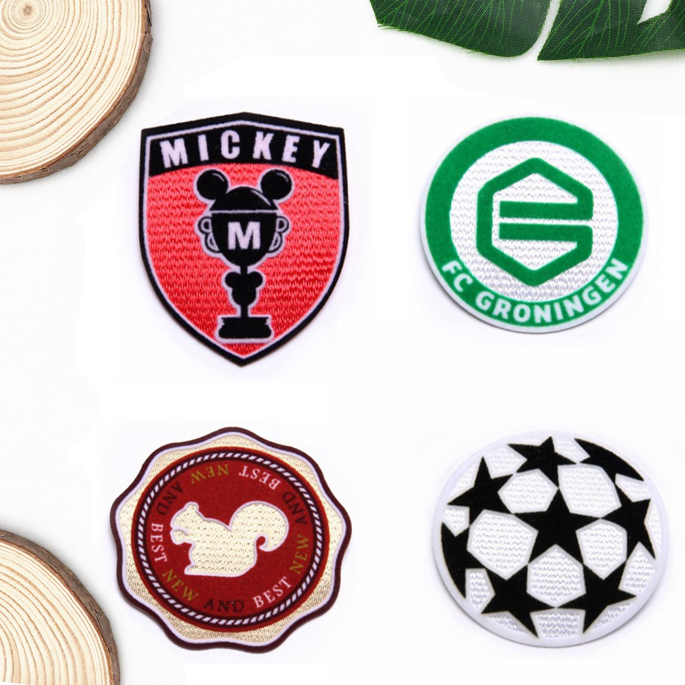 刺绣工厂榻榻米布足球松鼠徽章刺绣贴布贴补丁布贴装饰背胶布贴