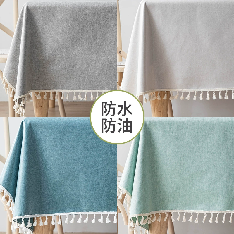 Серая скатерть водонепроницаемая, маслостойкая, противоожоговая, не требующая стирки журнальный столик, прямоугольная скатерть для обеденного стола, имитация хлопка и льна, роскошная доступная Ma Xiao