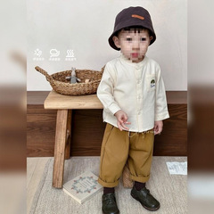2023年新款北歐森系刺繡嬰幼童男女寶寶百搭長袖襯衫秋季0176A071
