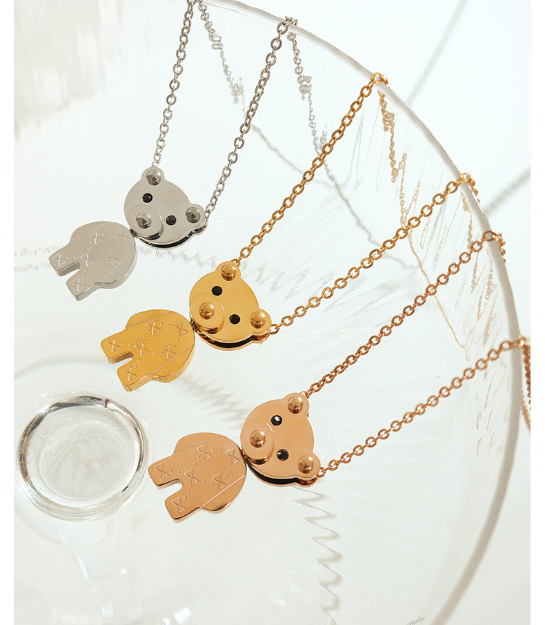 Fashion Bear Titanium Steel Necklace Plating Stainless Steel Necklaces_colorza_3