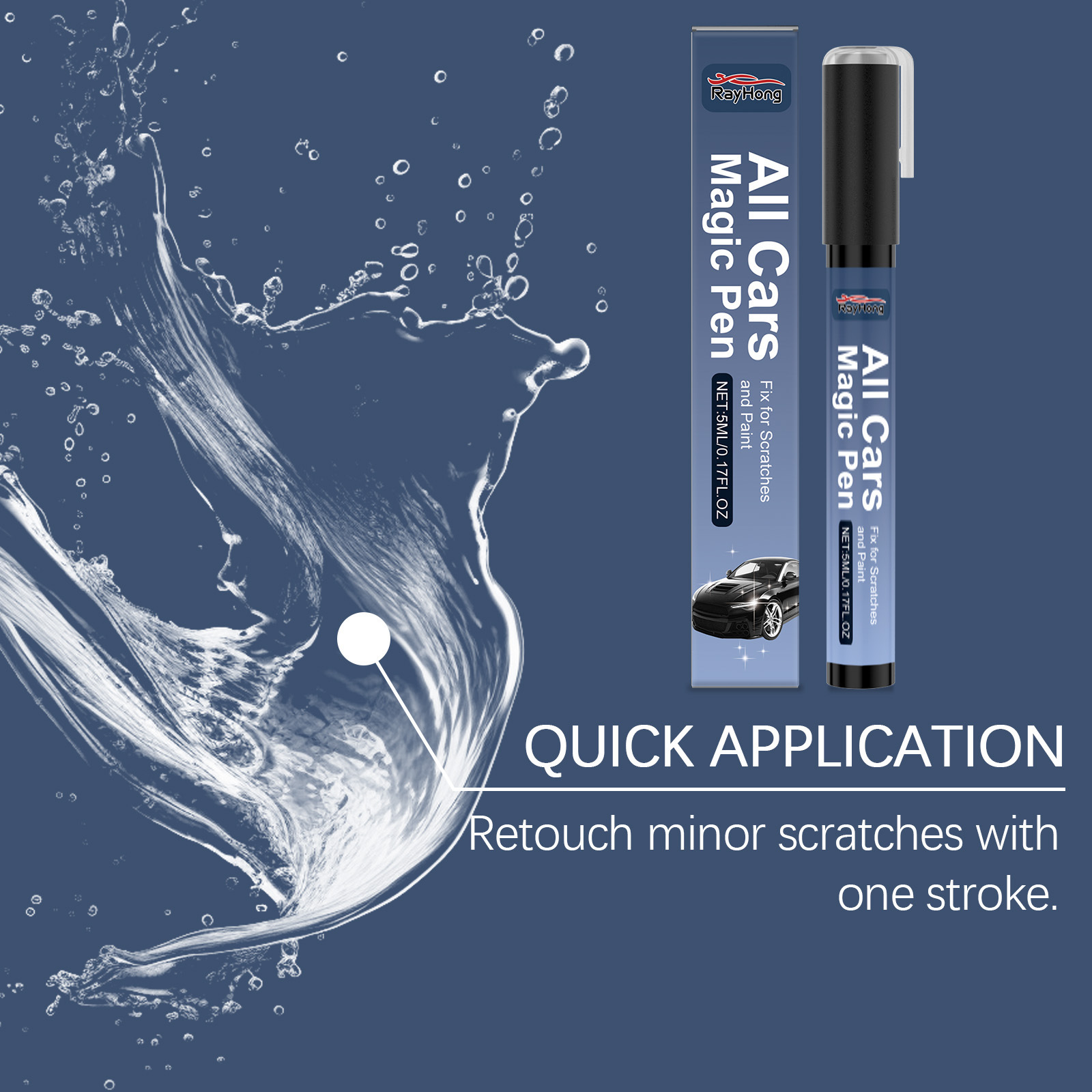 Cross-border RAYHONG car scratch repair pen, a 2-in-1 product for car paint scratch repair and daily cleaning