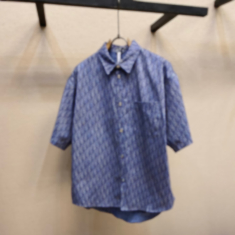 25 Years of Summer New Casual Fashion All-Over Jacquard Letter Logo Men's Short-Sleeved Shirt Tops