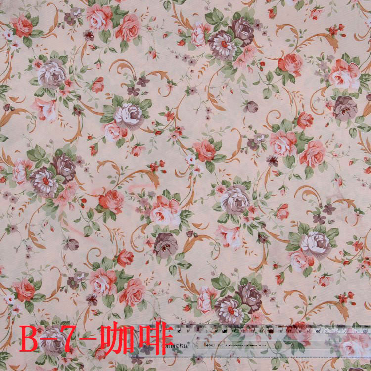 现货供应芭比公仔热转移印花布 浅咖啡色布娃娃裙子玩具印花布料