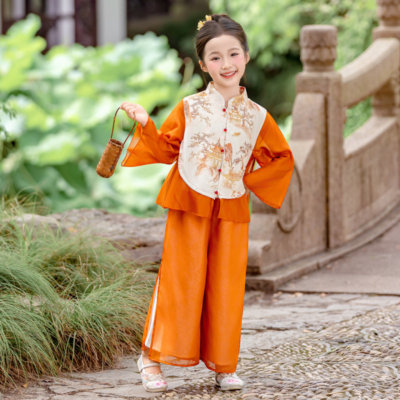 2025儿童汉服古风唐装男女童国学风新中式国风中秋节演出服批发|undefined