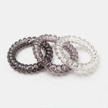 韩国冰透冷淡系电话线发圈简约百搭无痕头绳扎高马尾发绳皮筋头饰