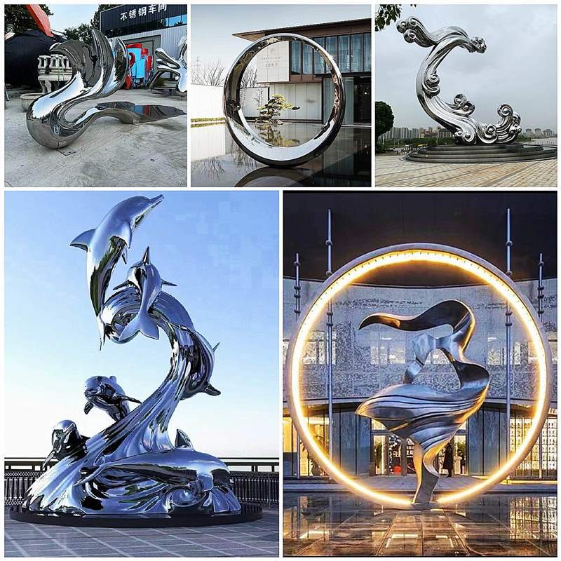 Большая скульптура из нержавеющей стали.