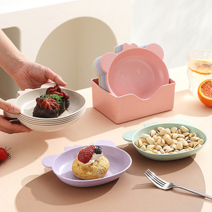 Than Disposable Dinner Plate High Temperature Resistant Household Food Grade Bone Dish Cake Plate Degradable Environmentally Friendly Plastic Picnic Plate