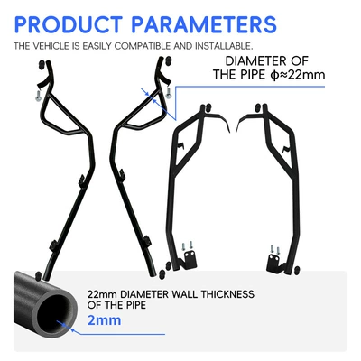 Motorcycle bumper: protection, front and rear bumpers