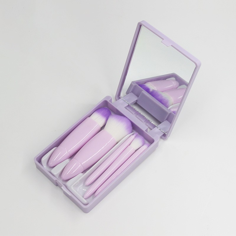 5 juegos de caja de espejo cuadrado cepillado / lila