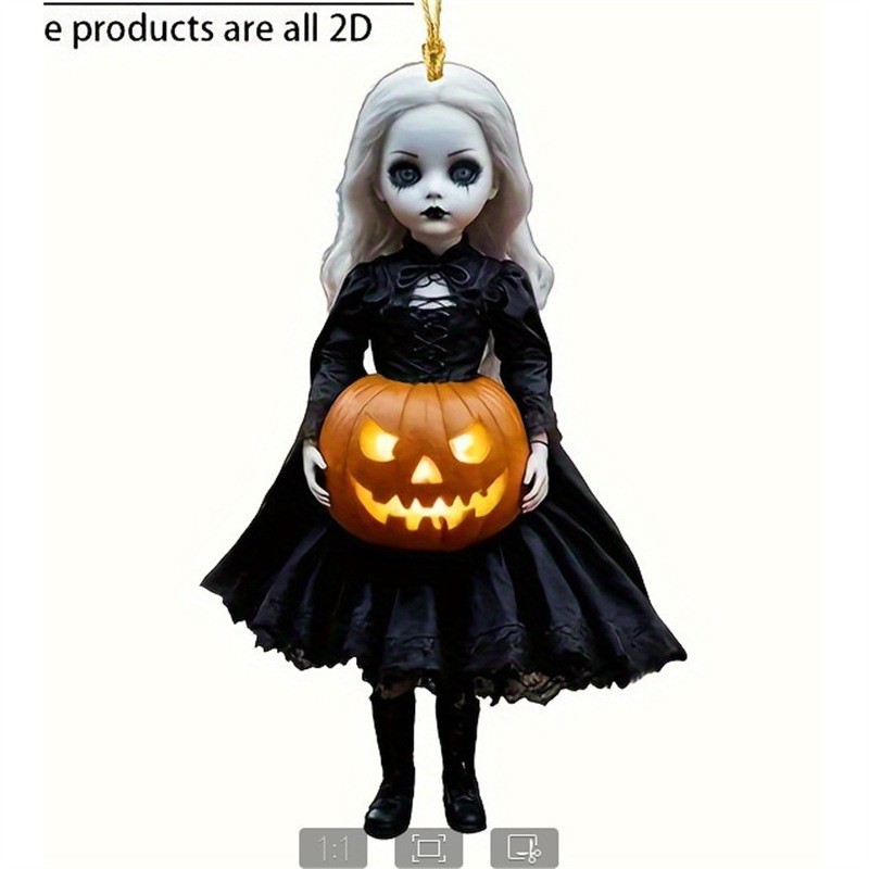 2025 nuevo acrílico plano calabaza princesa decoración de Halloween colgante de automóvil