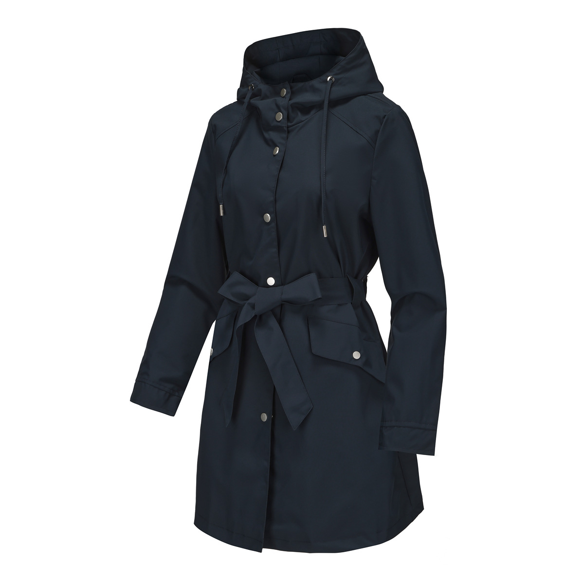 Women's Clothing Spring and Autumn Hooded Water Repellent Jacket with Belt Thin Casual Loose Windbreaker _voghion.com