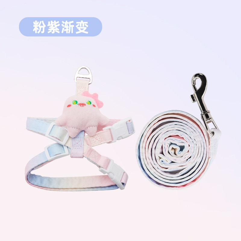 Cuerda de tracción en forma de I para mascotas, correa de pecho conveniente para que los gatos jóvenes salgan, marioneta de oro capa gradual gato chaleco Correa suministros