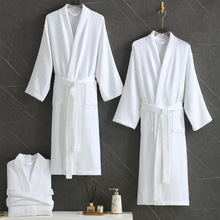 五星级酒店浴袍全棉吸水加厚长袖保暖酒店华夫格睡袍睡衣割绒浴袍