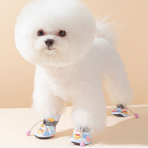 Small dog shoes, non-falling, anti-dirty, teddy bear, reflective, outdoor pet-specific soft-soled foot covers