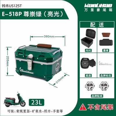 Us125T Motorcycle Rear Trunk, Motorcycle trunk - suzuki-us125t-premium-green-518p-with-brown-backrest
