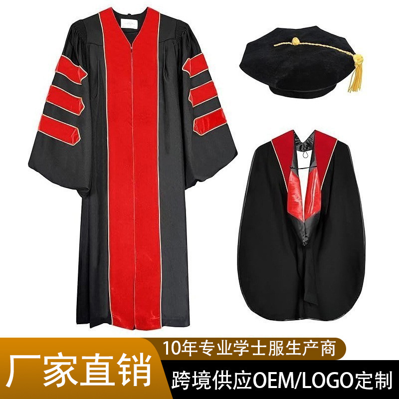 Cross-border European and American universities doctoral uniforms master's uniforms school uniforms suit tutors principal uniforms graduation dress wholesale