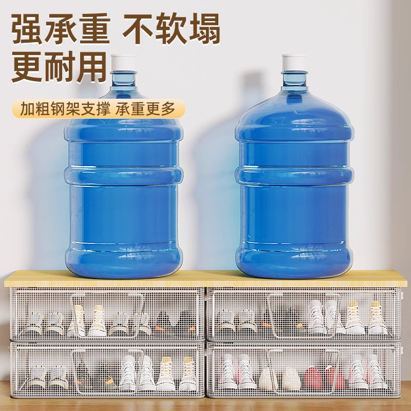 免安装家用透明鞋子收纳盒杂物加厚钢架可折叠收纳箱床底收纳鞋盒|undefined