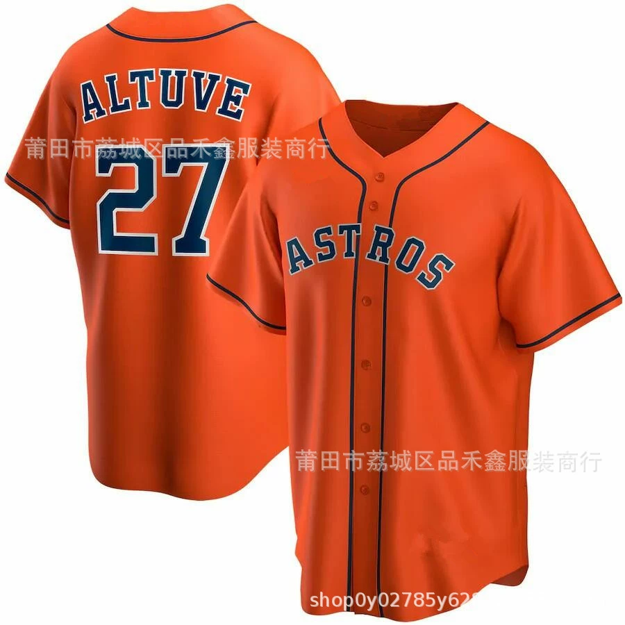 Baseball Uniform Astronomical Team Jersey No. 27 Altuve Astros 3#44 Alvarez short sleeves