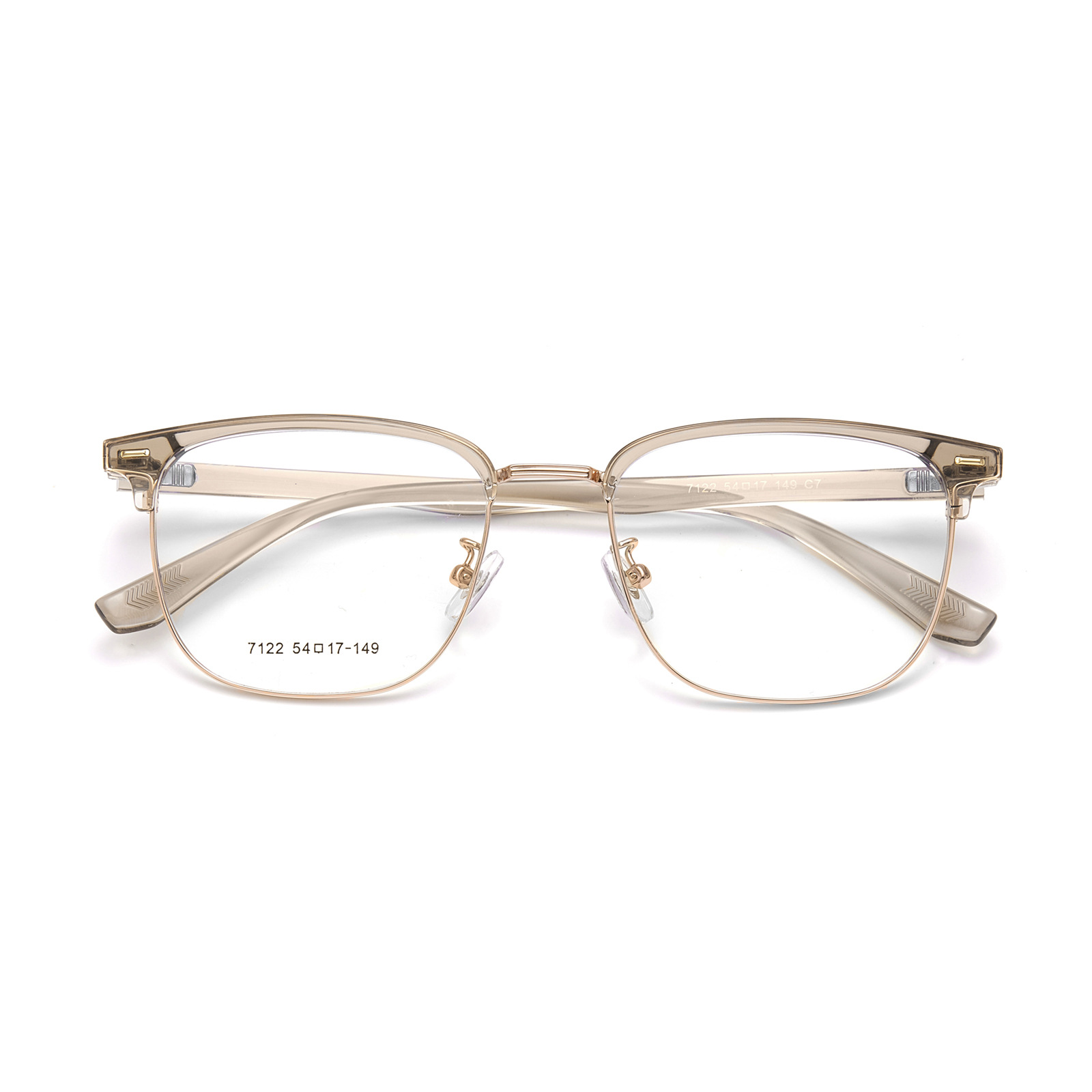 Desgaste de moda de té transparente blanco aleación ceja marco cuadrado gafas marco flexible TR piernas pueden ser equipados con gafas Danyang lote