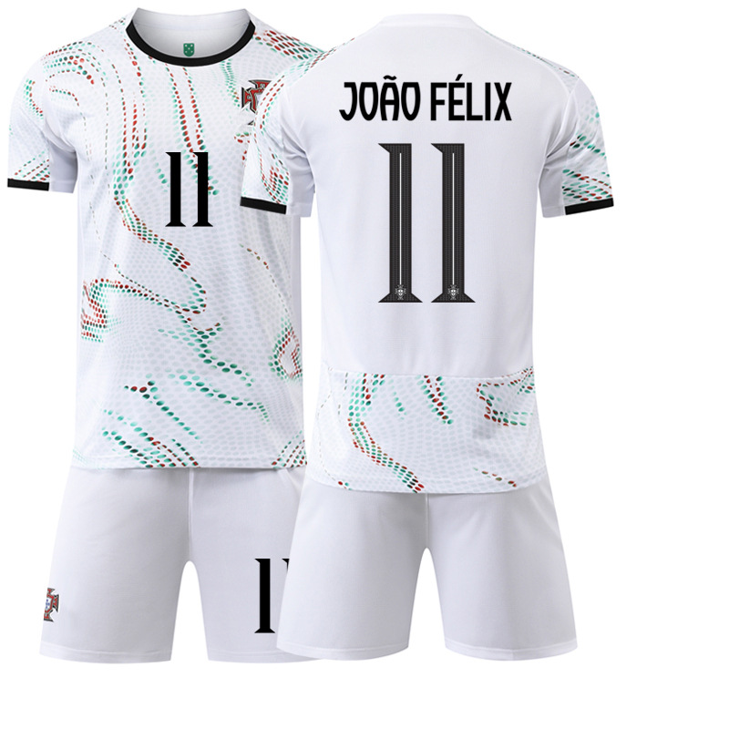 25-26 ポルトガル アウェイ ホワイト サッカー ユニフォーム スーツ No.7 ロナウド No.10 B シート ジャージ 8B フェイ 21 ルーサ