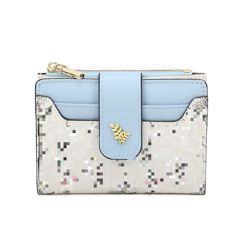 2025 primavera transfronteriza floral señoras corto, fresco, delgado, monedero de varias tarjetas