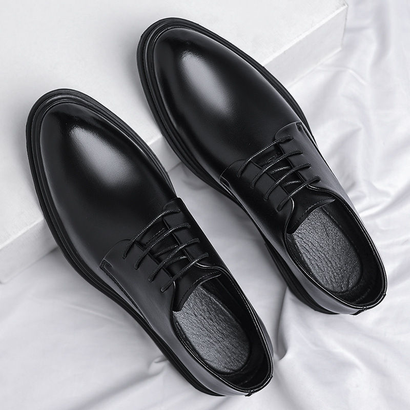 Leather shoes men's autumn business formal British men's shoes commuter wind low black with suit leather shoes a generation of hair Leather shoes men's autumn business formal British men's shoes commuter wind low black with suit leather shoes a generation of hair