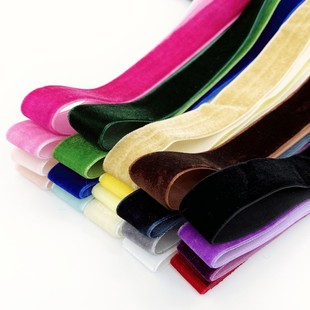 1cm2cm wide single-sided non-elastic color velvet webbing velvet belt flocking cloth with woolen ribbon diy clothing