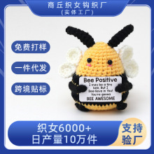 亚马逊跨境爆款动物植物水果手工钩织正能量解压毛线玩偶成品挂件