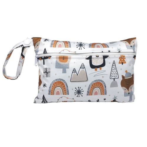 35 cartoon mini single zipper diaper bag, cosmetic cotton storage bag, suitable for overseas e-commerce wholesale