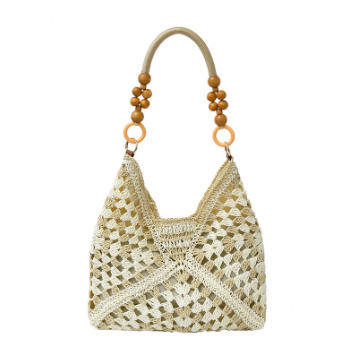 Large Capacity Woven Bag For Women 2025 New Summer Beach Vacation Straw Bag Versatile Commuter Shoulder Tote Bag - Thumbnail 7