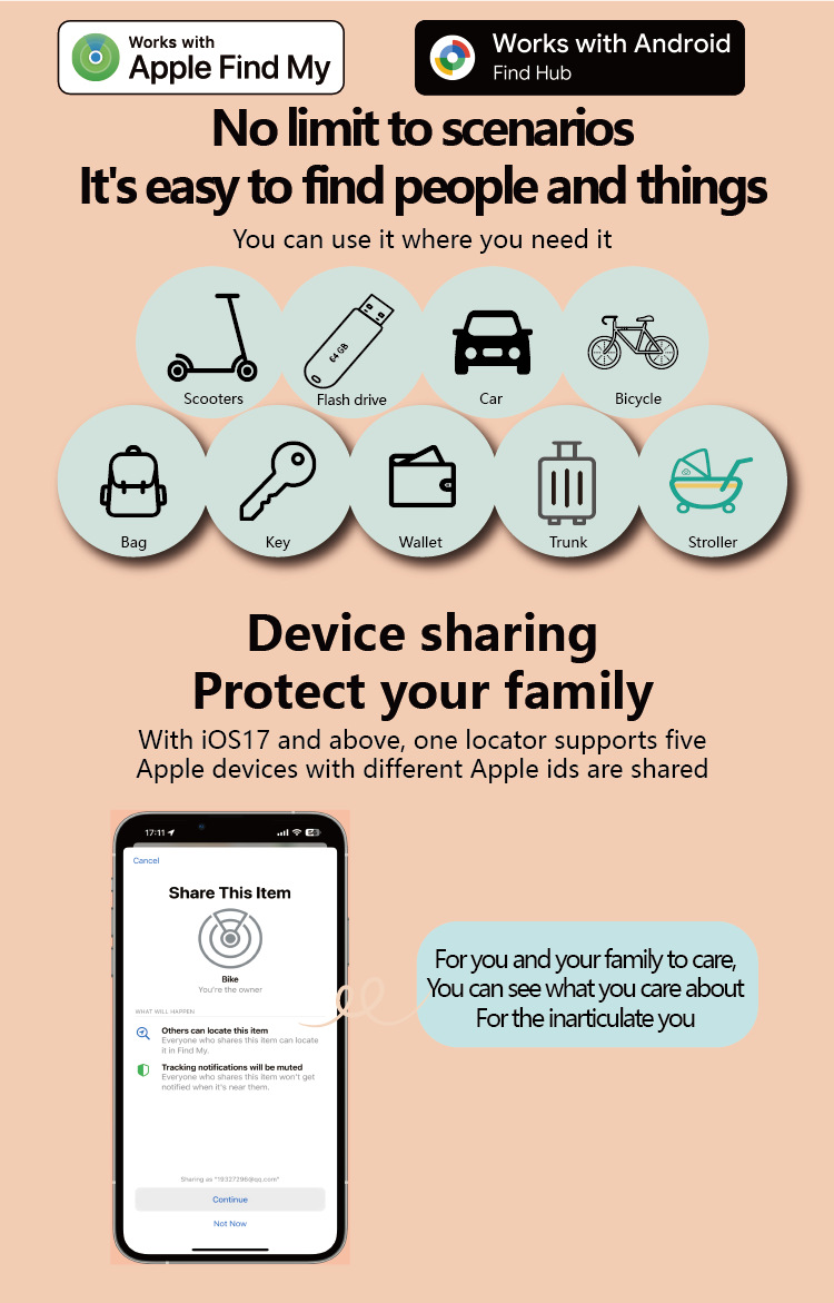 Dual System New Positioning Device Applicable to Air Tag Anti-Loss Device Unlimited Distance Bluetooth Round Positioning Tracker