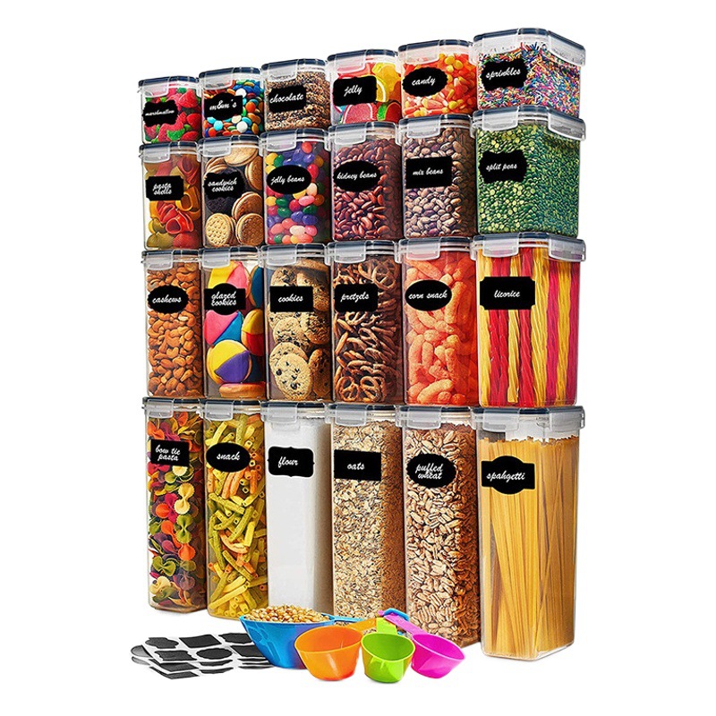Recipiente hermético grande para cocina | Tarro transparente de plástico para almacenamiento de granos y alimentos secos
