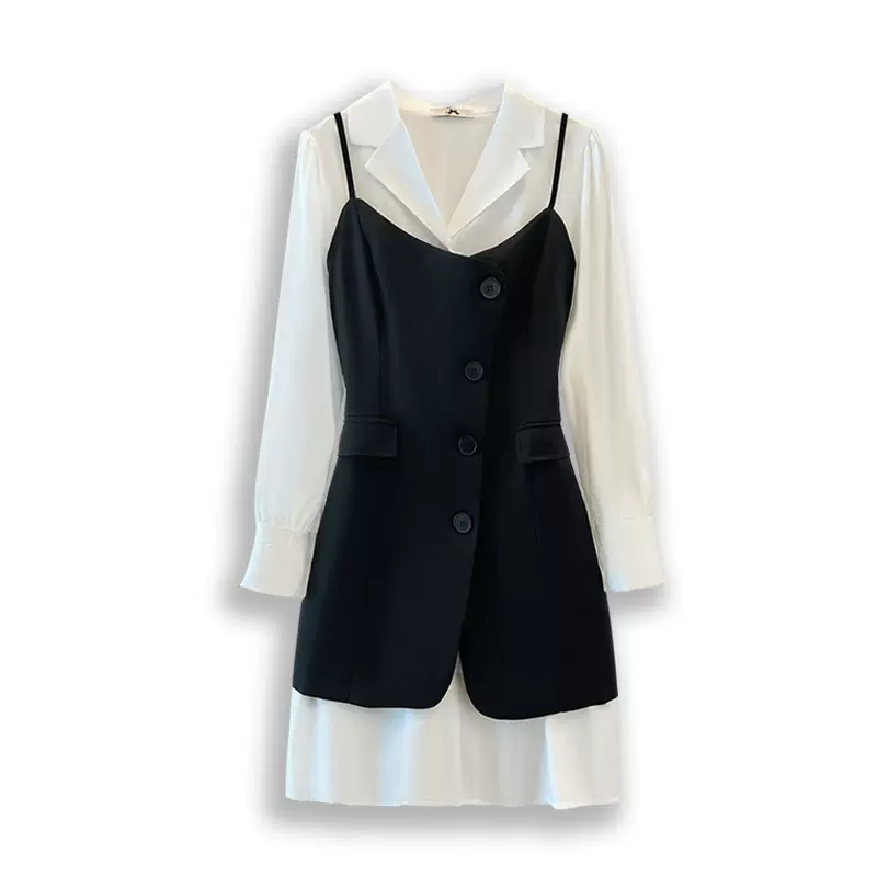 120-300斤大码女装衬衫裙马夹外搭2026春秋季微胖mm休闲风两件套